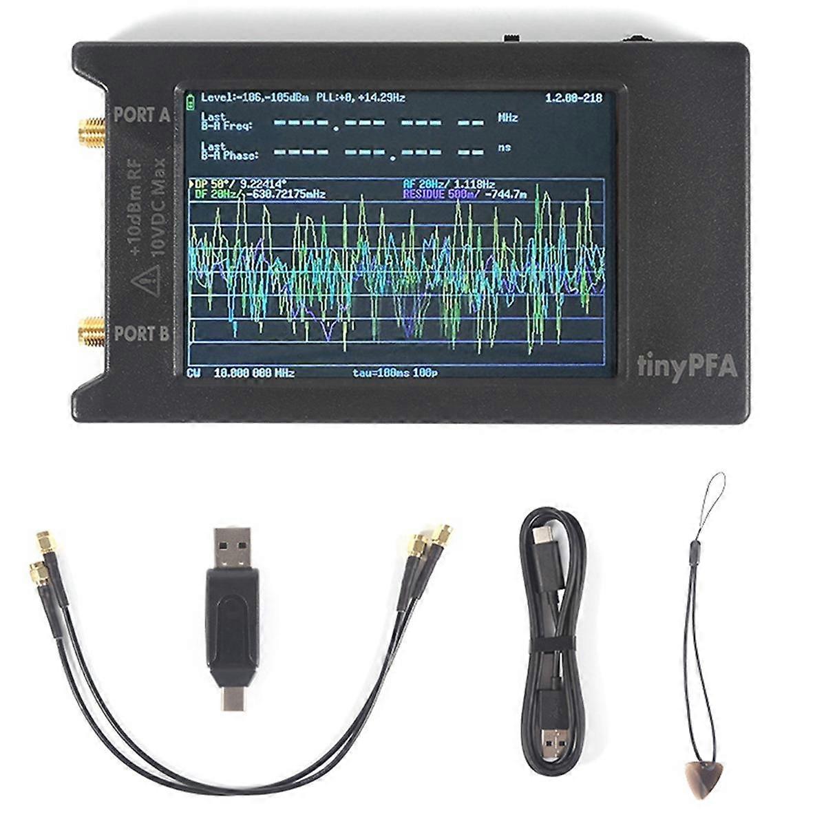 Portable Phase Frequency Analyzer Tester 1M -290 MHz +4Inch Touch LCD+Battery and Box Support TimeLab