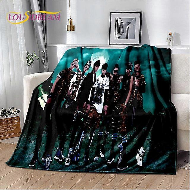 Kpop B-Bts Bangtan Kim JIN SUGA V JIMIN Soft Plush Blanket,Flannel Blanket Throw Blanket for Living Room Bedroom Bed Sofa Picnic