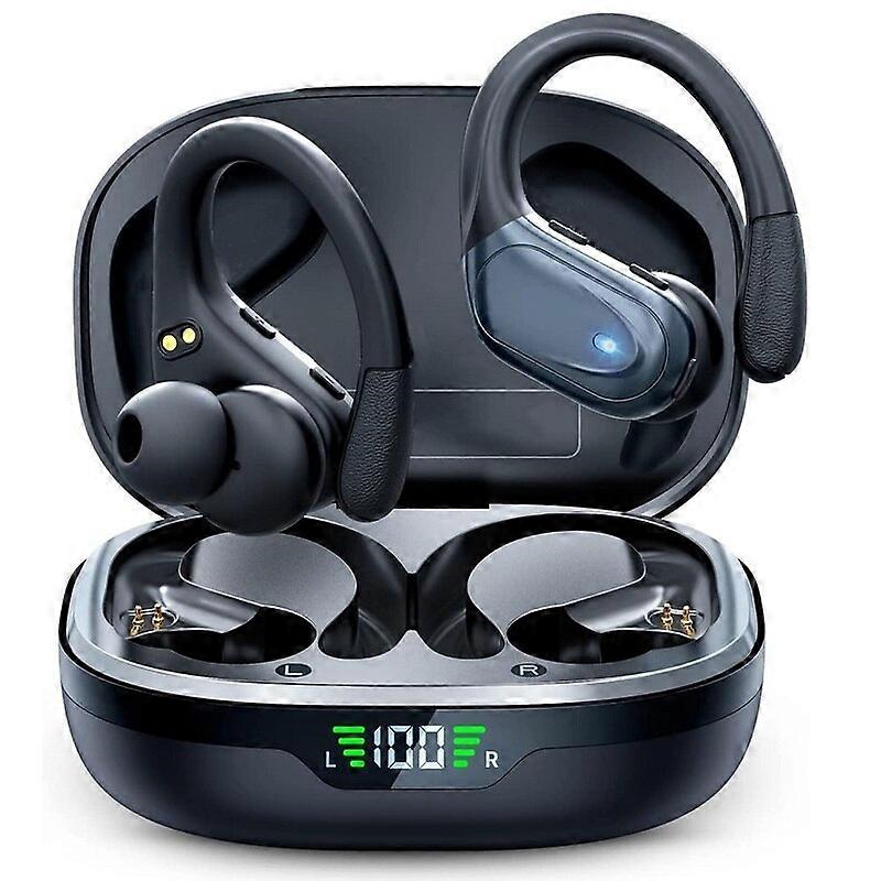 Bluetooth 5.3 Earphones True Wireless Headphones with Mic Button Control Noise Reduction Earhooks Waterproof Headset for Sports Headphones & Headsets