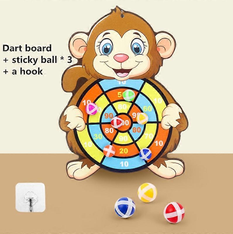 Children Sticky Ball Dart Target Board Cartoon Throw Ball Target Sticky Ball Board Interactive Educational Toy Christmas GiftDart Backboards