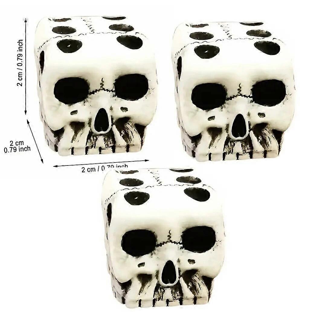 1/2/3pcs Fun New Halloween White Skull Dice Toys 6-sided Resin Skull Dice Casual Party Board Games Props Role-playing Game Dice