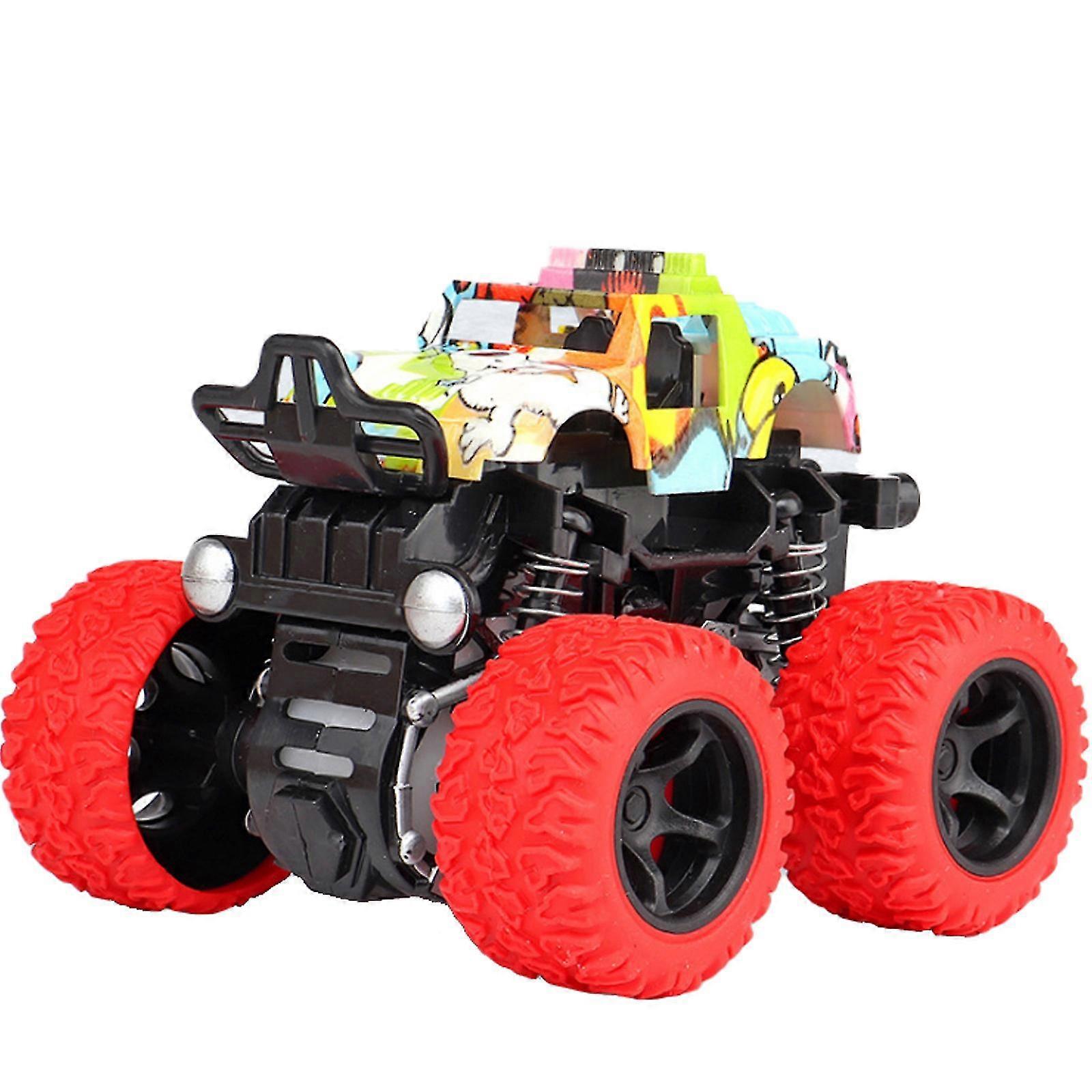 monster Truckar leksaker för pojkar - friktionsdriven mini push and go bil lastbil lekset för pojkar flickor småbarn ålder 3 4 5 år gammal presenter för barn