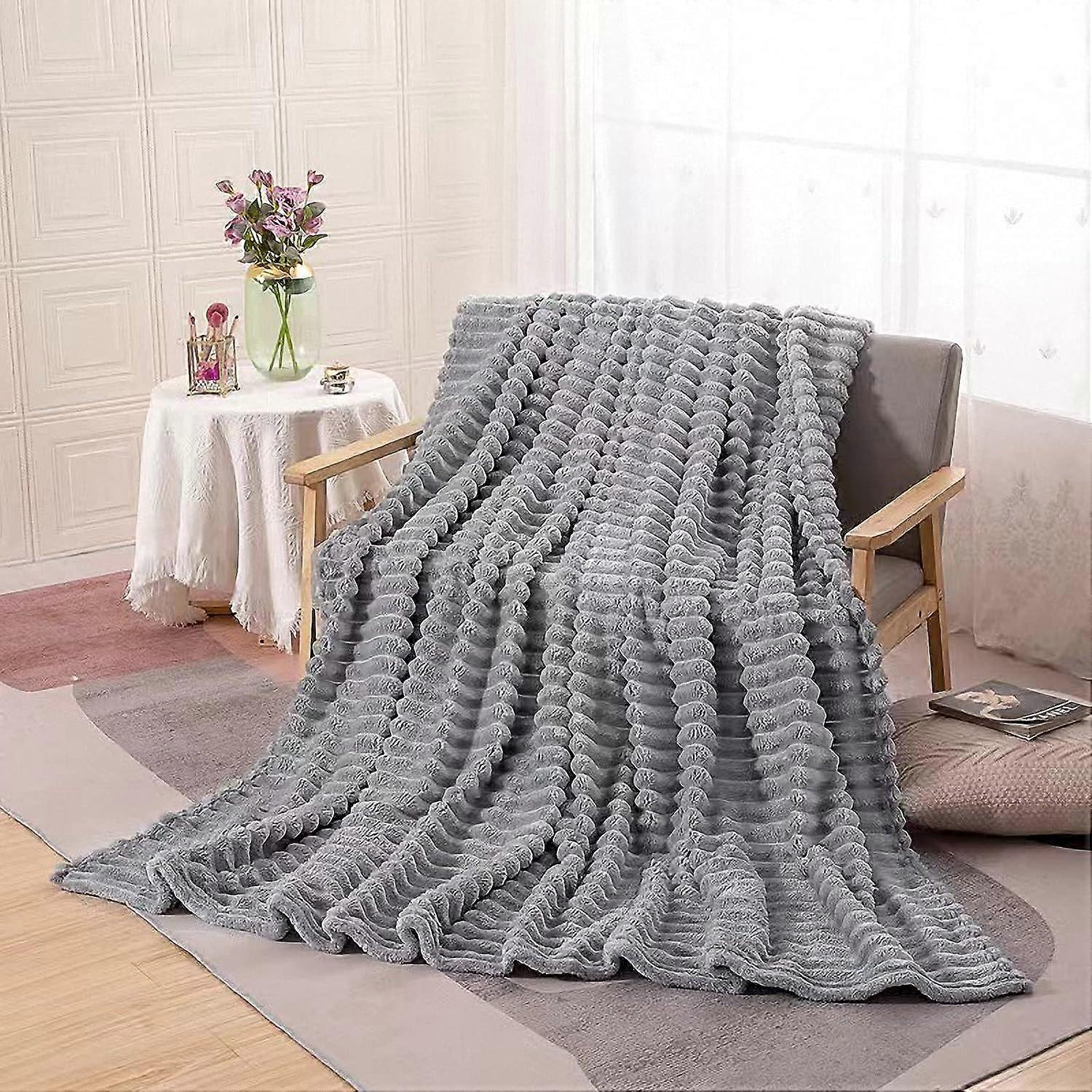 Sofa Blanket - Blanket 150x200 Sofa Throw, Sheep Gray Sofa Blanket 2 People Soft and Warm