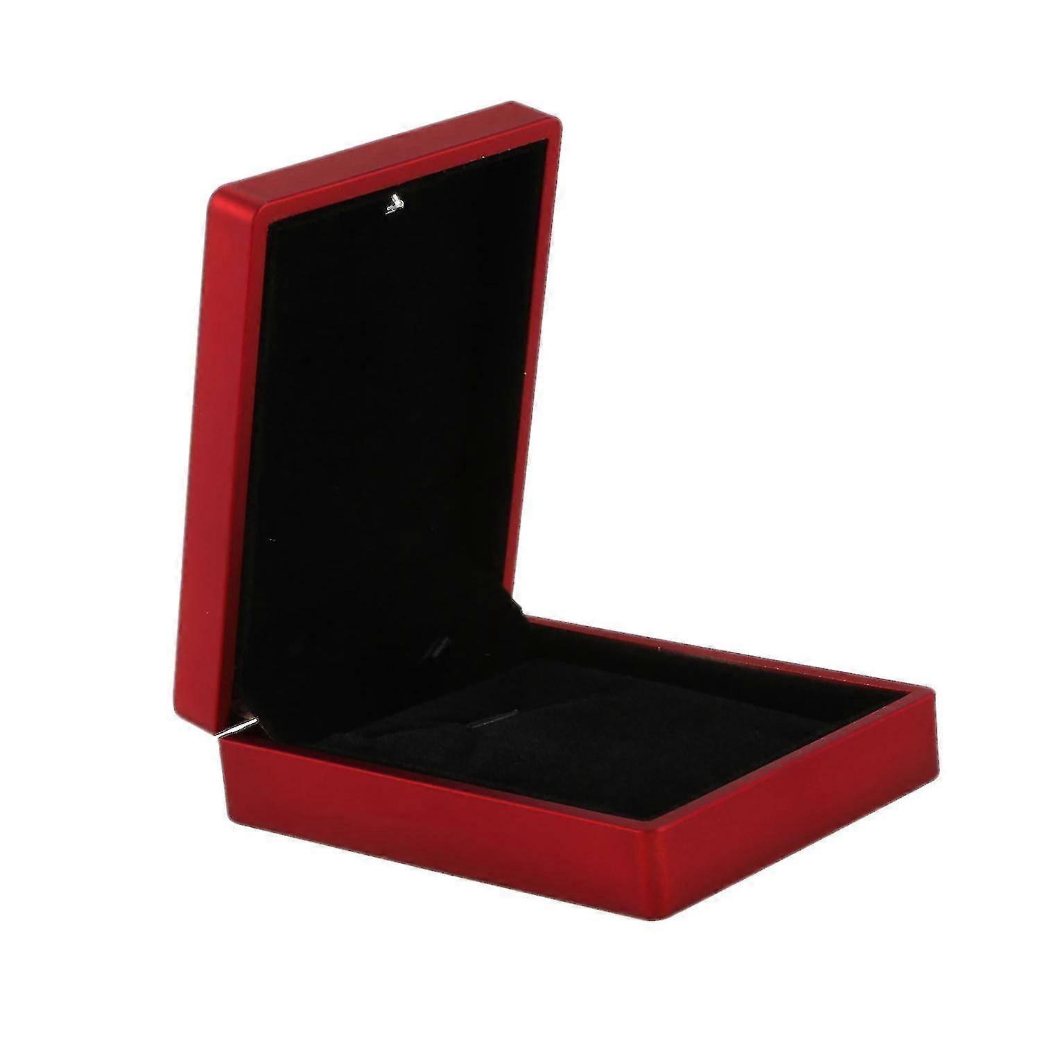 Led Box Rubber + Plush Pendant Case Compatible With Jewelry Display Gift (red)