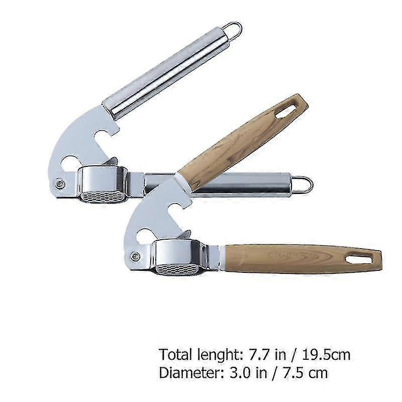 2pcs Stainless Steel Multifunction Garlic Press Crusher Kitchen Ginger Squeezer