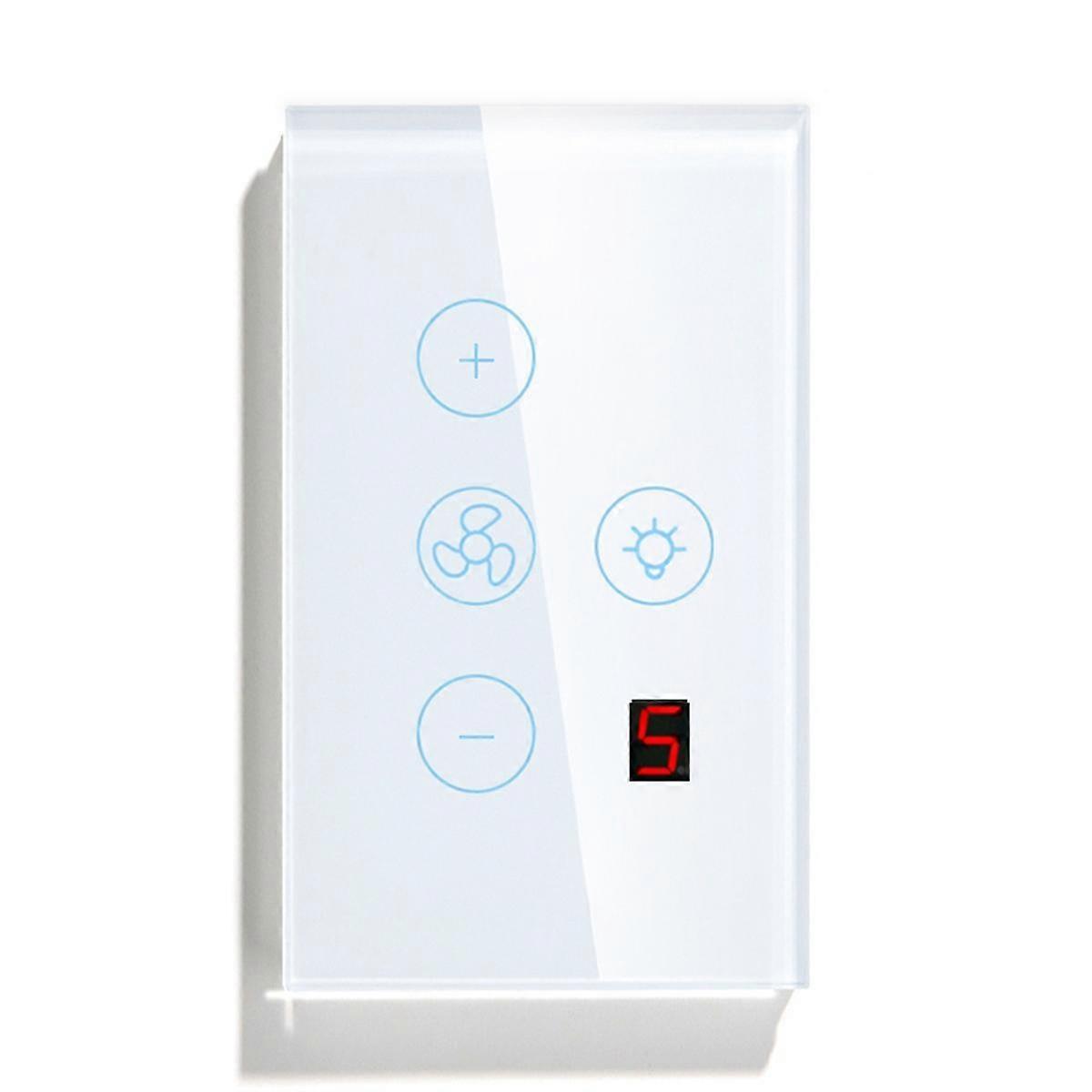 Tuya Zigbee Smart Fan Light Switch US Network Connection APP Control Alexa/ Assistant Voice Control White