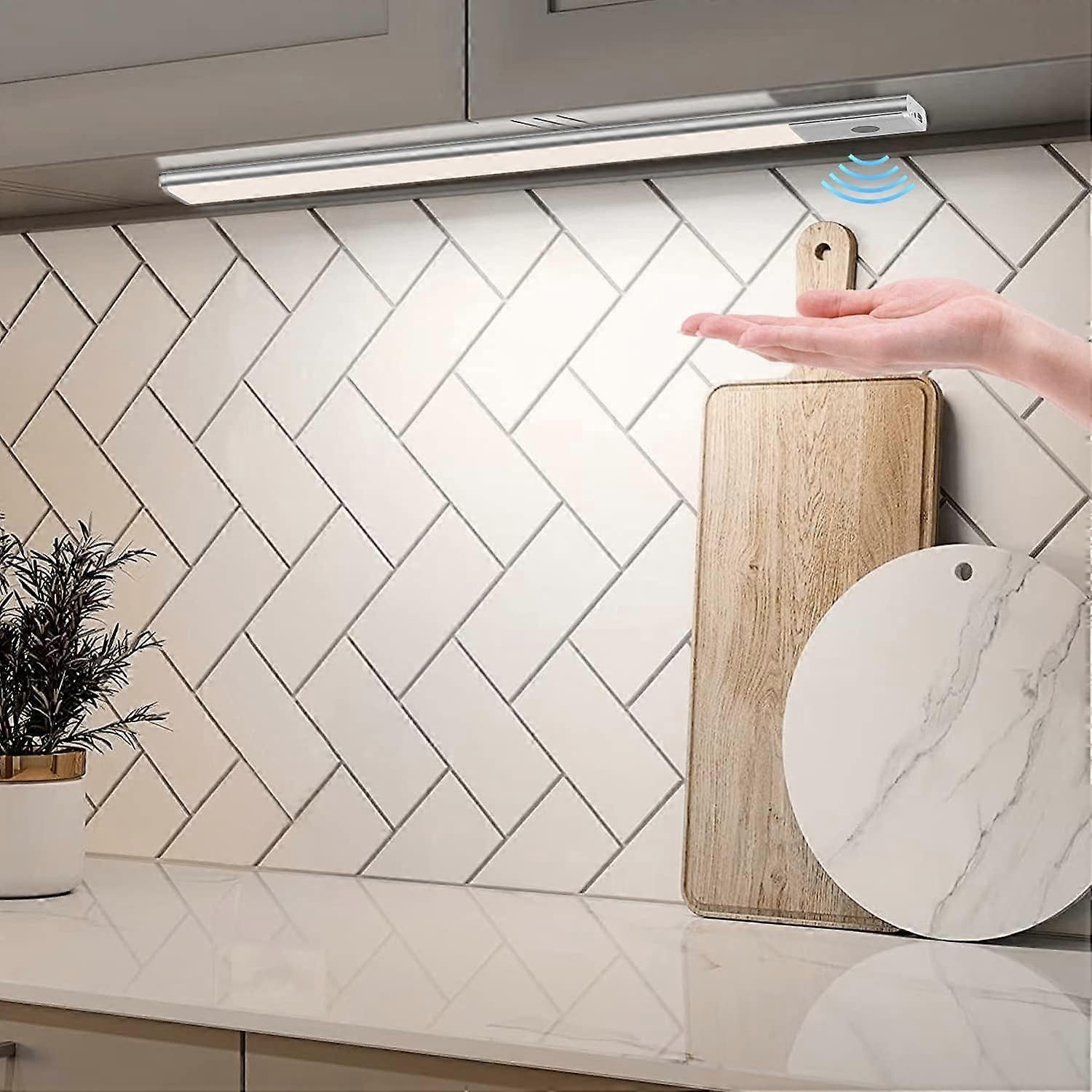 Kitchen Under Cabinet Light with Sensor, 40 cm Cupboard Light 2 in 1 Rechargeable and Powered by USB 5V DC LED Strip