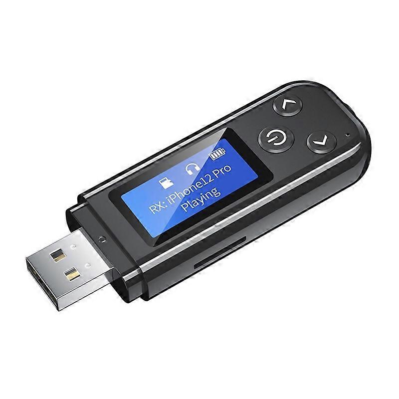 Wireless USB Transmitter Receiver 3.5 AUX Audio Adapter LCD TF Display Bluetooth-compatible 5.0 USB Dongle For TV PC Car