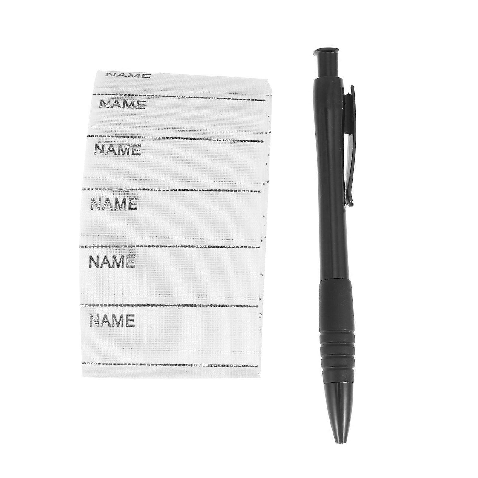 200pcs White Washable Iron On Name Labels Garment Fabric Tags with Pen