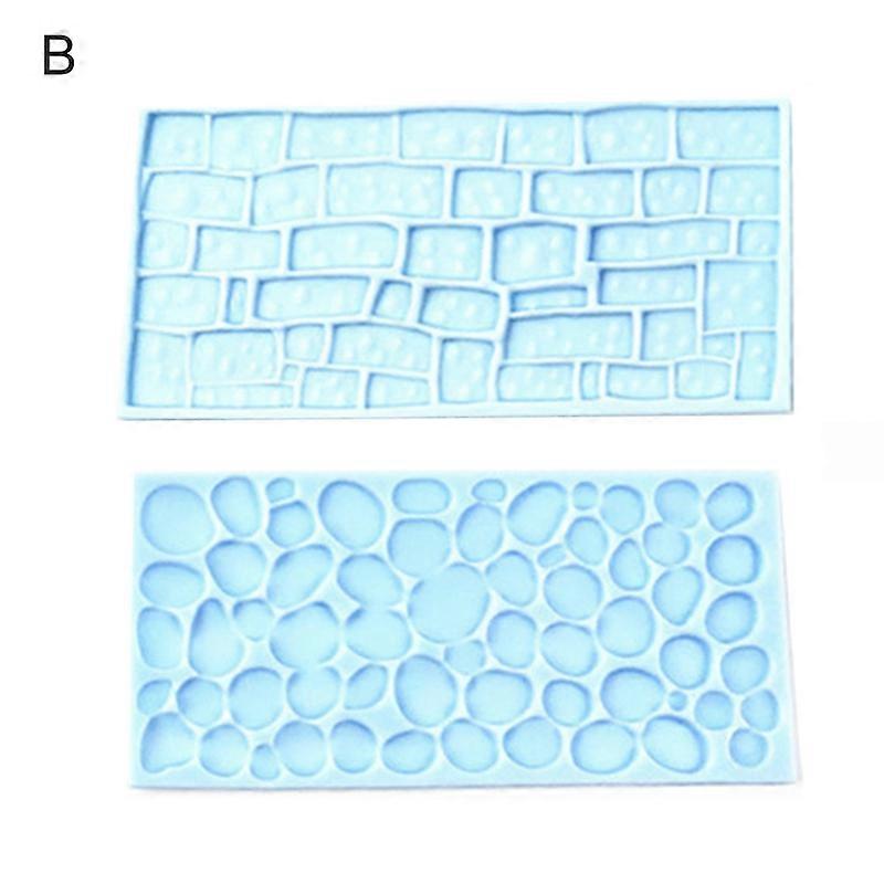2Pcs Decorative Fondant Mold Widely Use Plastic Portable Stone Flower Tree Bark Cake Edge Mould for Home