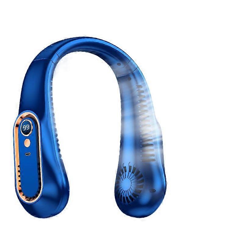Hanging neck fan with ultra long battery life, rechargeable portable lazy person, silent hanging neck fan without leaves