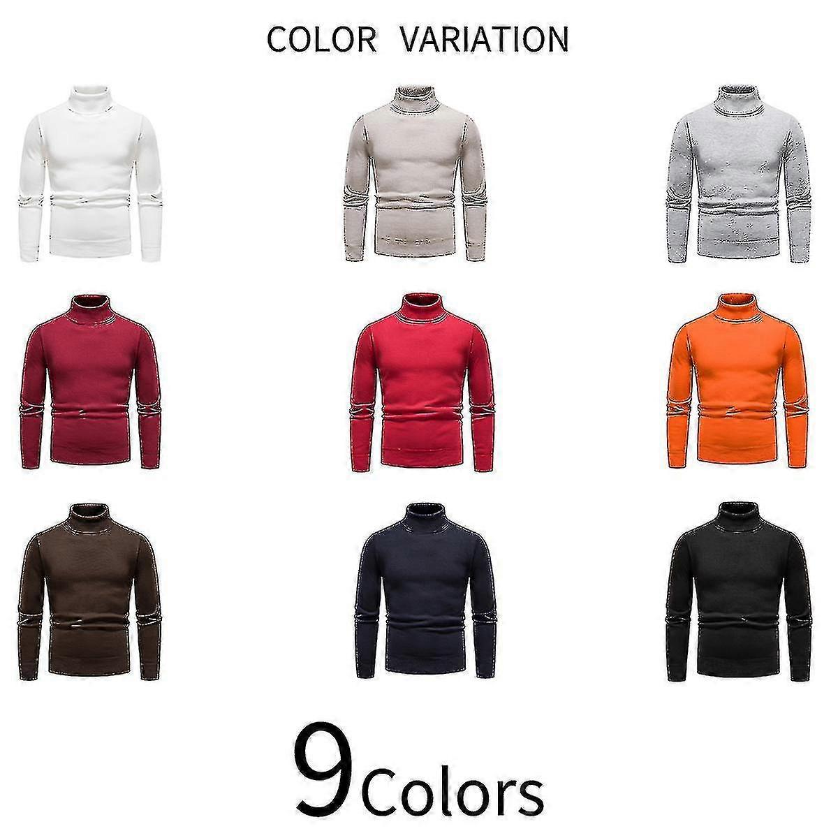 Cloudstyle Men’s Casual Slim Fit Solid Color Col Turtleneck Sweater