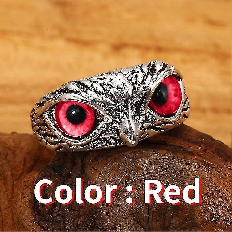 Vintage Alloy Eyed Owl Ring Adjustable