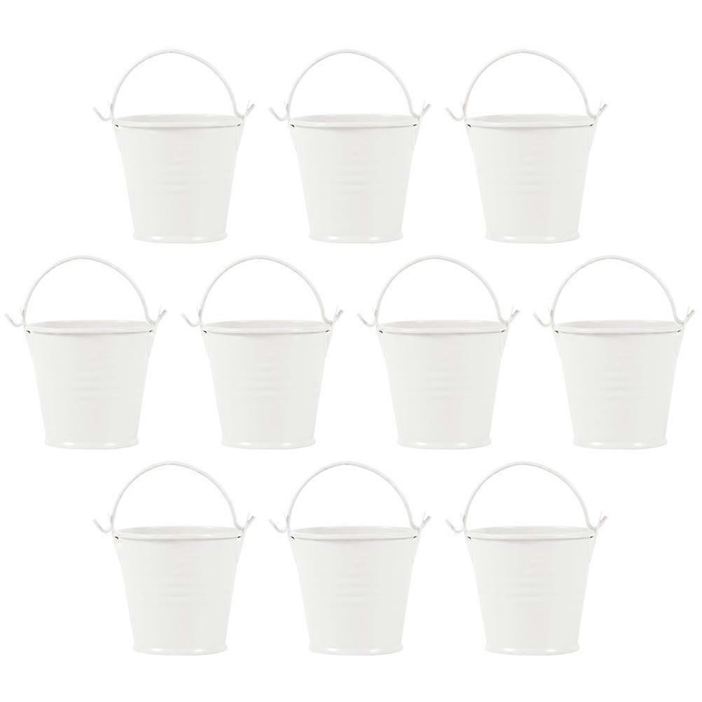 10PCS Mini-Weißblech-Metalleimer Premium-Balkongarten-Dekor-Mini-Eimer