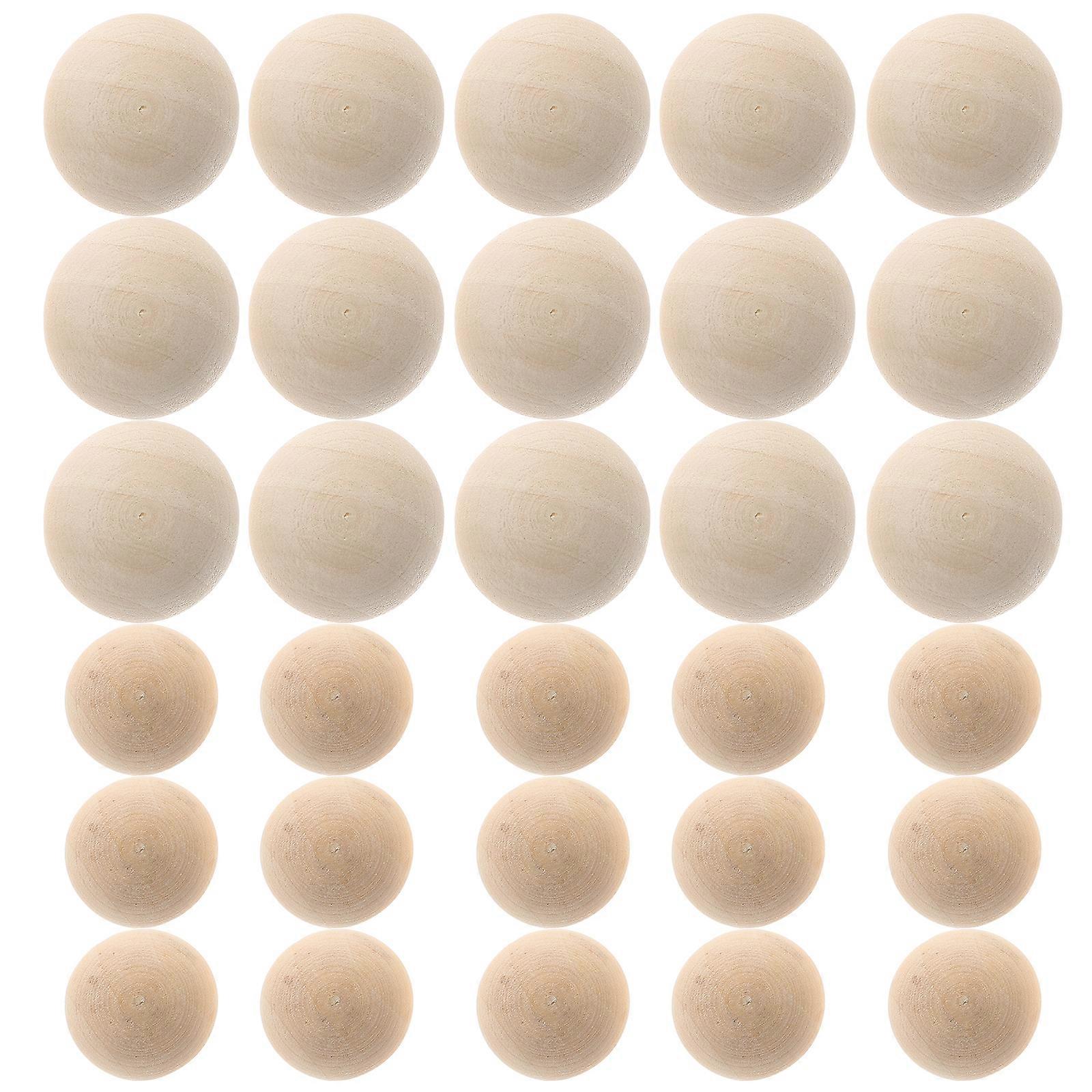 200pcs Half Wooden Balls Unfinished Natural Half Wooden Beads for DIY Projects DIY Wood Beads