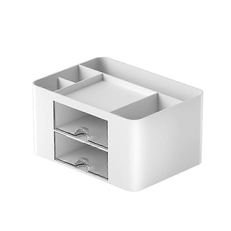 Storage Box Desk Storage Box with 5 Compartments and Drawer, Multifunctional Desk Organizer for Office Home School