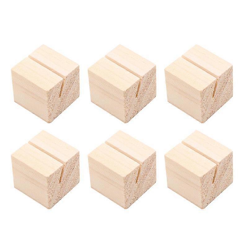 10 Adet İş Tutucu Ahşap Kare Şekilli Fotoğraf Standı Resim Tutucu El Yapımı Not Tutucu (3x3x3cm)