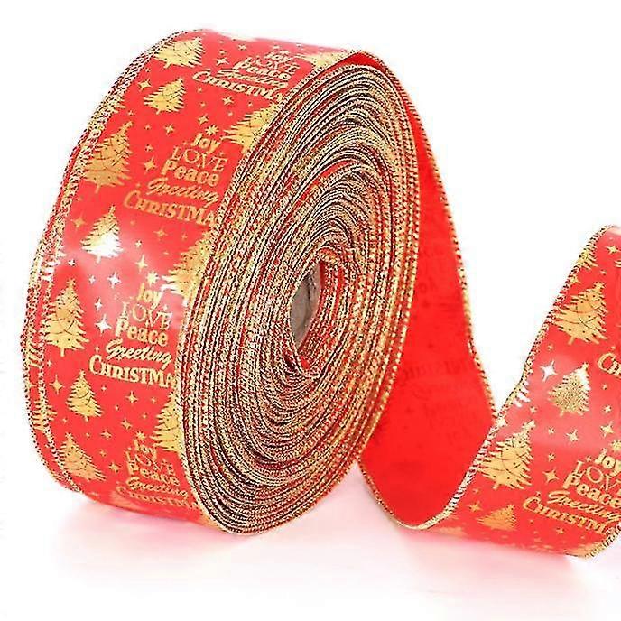 5m Printing Letter Christmas Tree Ribbon Ornaments Home Decoration