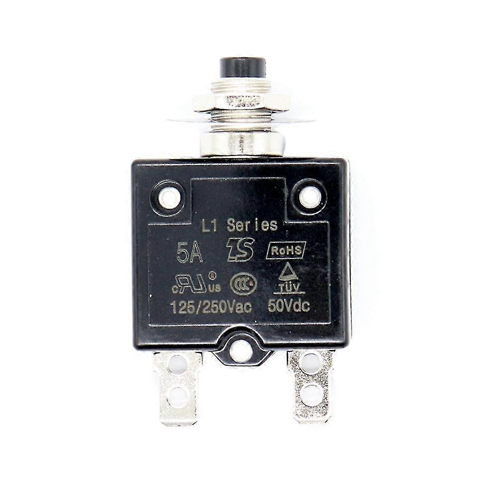 1x 5a Circuit Breaker 12v/24v Push Button Resettable Thermal Circuit Breaker Panel Mount With Water