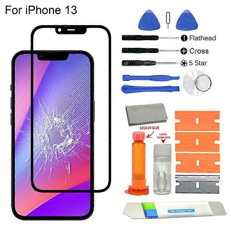 Ultra-thin Phone Front Glass Lens Screen Digitizer Replacement Compatible iPhone 13/13 Mini/13 Pro/13 Pro Max JIKAIX