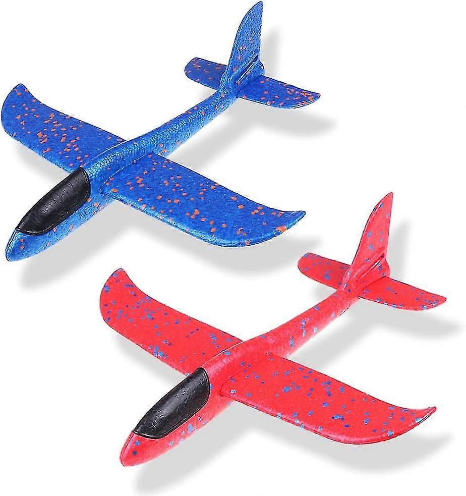 2 Pack Large Airplane Toy, Foam Plane Gliders, Manual Throwing Foam Plane, Dual Flight Mode Aeroplane Toys For Boys Girls