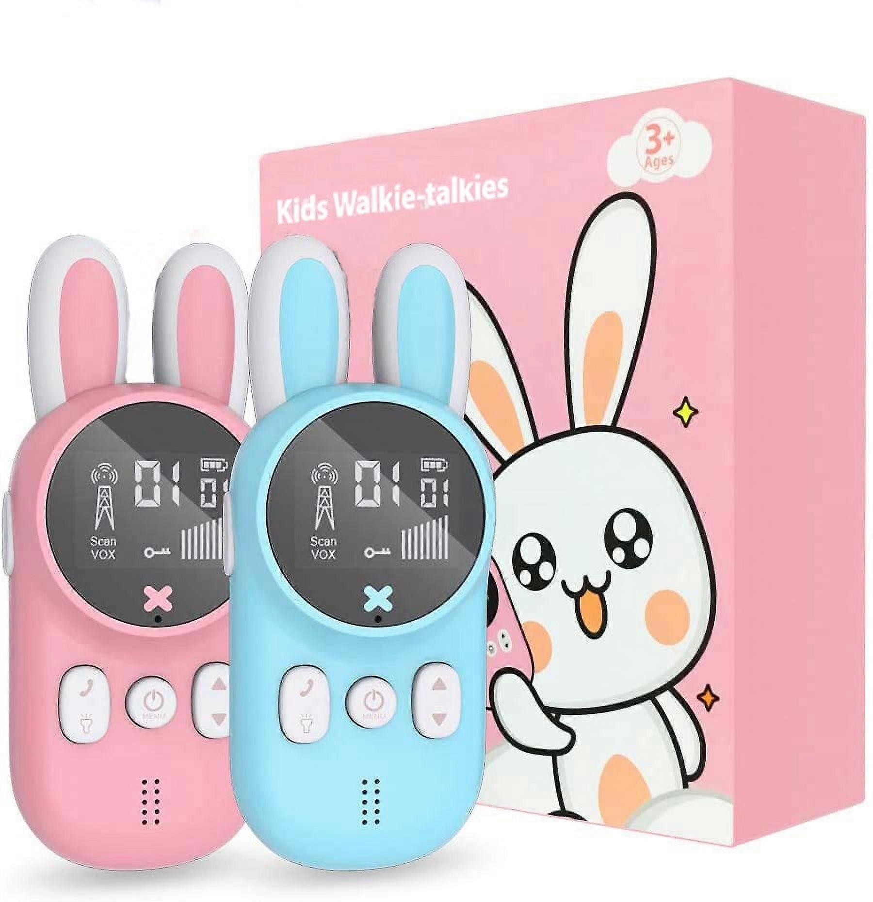 Walkie Talkies for Kids with Flashlight&22 Channels 2 Pack, Pink&Blue