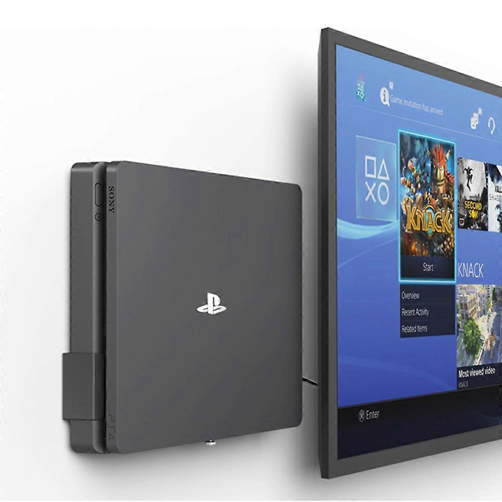 ينطبق البوتيك على PS4 Slim Game Host Wall Mount Bracket Playstation4 Space Storage Metal