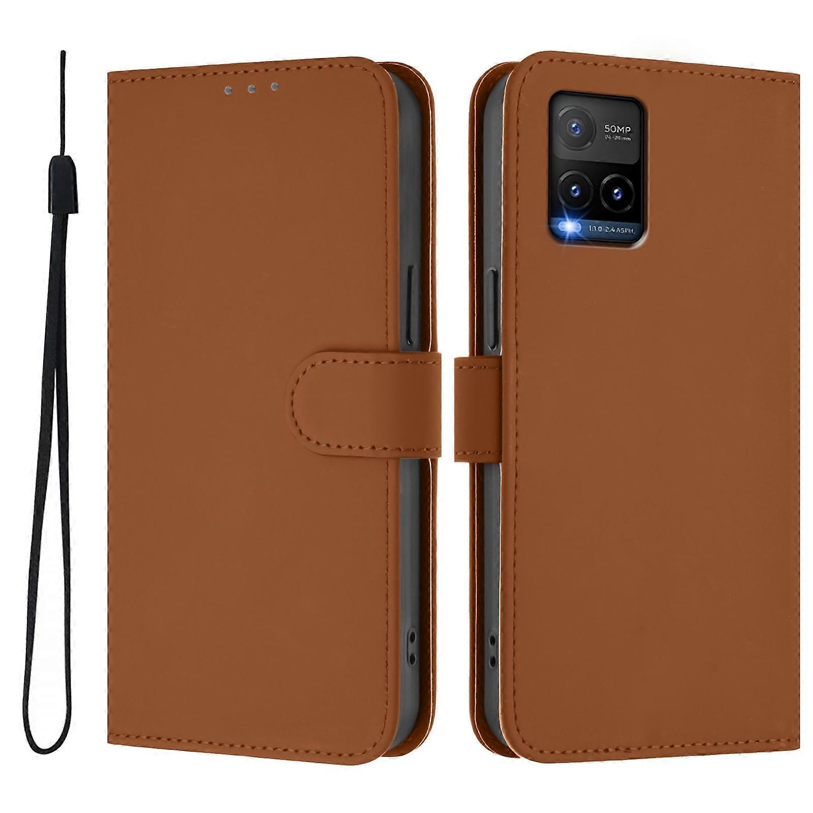 Solid Color PU Case For vivo Y33S 4G Global / Y21 2021