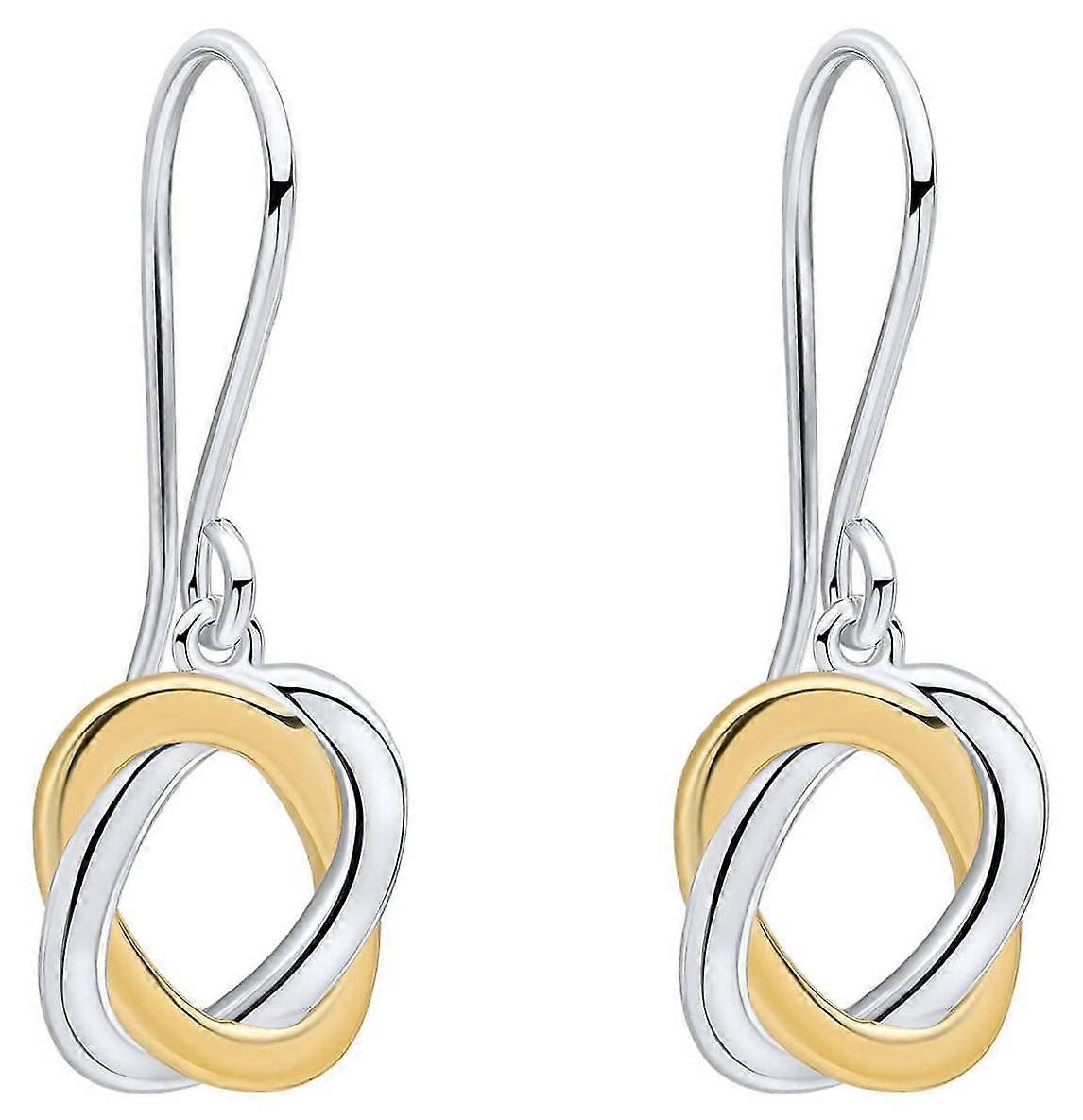 Beginnings Woven Circle Drop Earrings - Silver/Gold