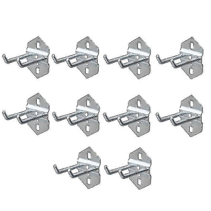 10pcs Hook Multi-function Durable Double Oblique Steel Tool For Hanging Wall Organizing Storage