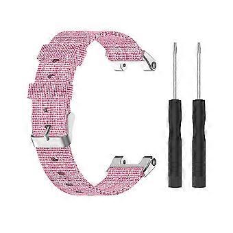 Para Garmin Forerunner 35/30/35J LeaPara Garmin Forerunner 35/30/35J Correa de pulsera de reloj de cuero/nailon Correa de repuesto rosa