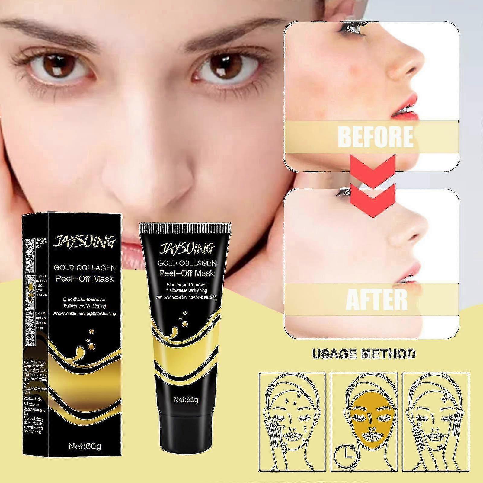 Jaysuing Gold Tear-off Mask Crème Applicateur Masque Contrôle de l’huile Rétrécissement Des pores Enlèvement Des points noirs Masque d’hydratation
