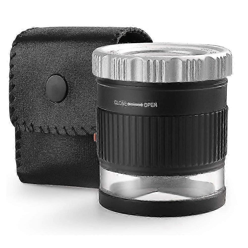 Loupe Magnifier 30X Magnifier Illuminated Adjustable Length Desktop Magnifier with 6 Lights for Jewe