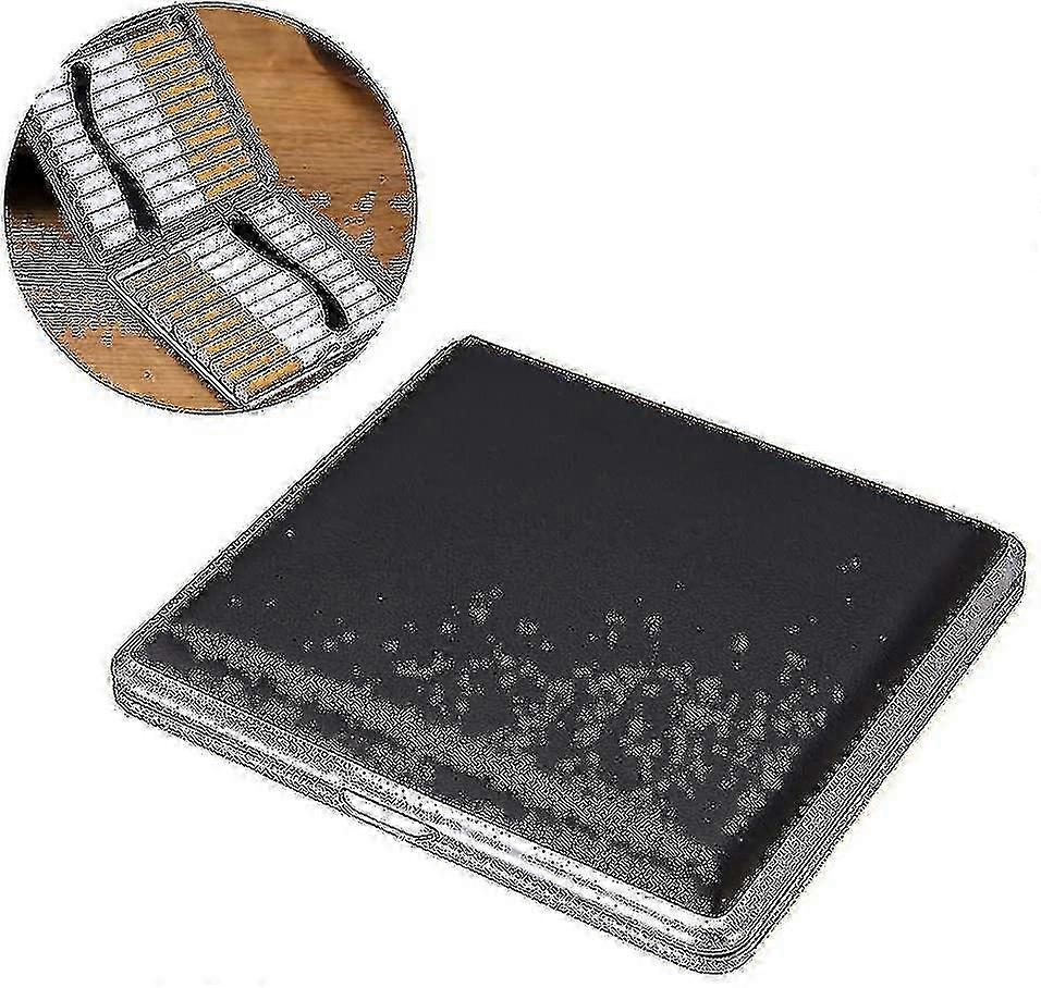 Leather Metal Cigarette Case, Can Hold 20 Cigarettes