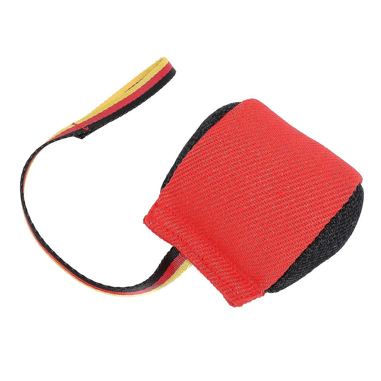 Dog Training Ball Rope Toy Red Black Interactive Bite Resistant