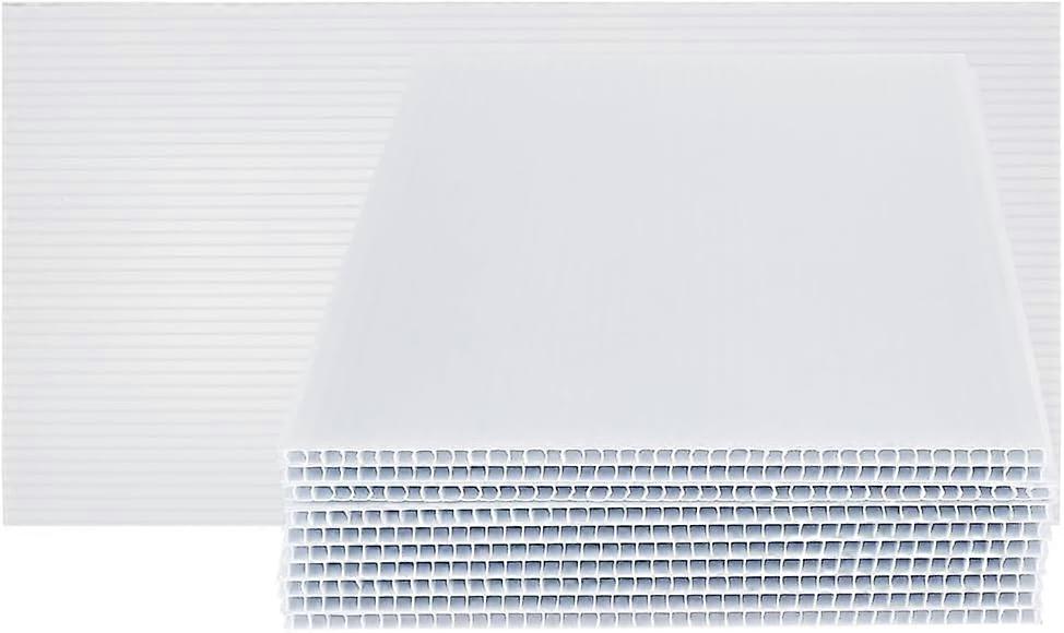 10 Sheets White Corrugated Plastic Sheets 11.8x6 Plastic Board Sheet 0.16" Thick Rectangle Moldable Plastic Sheets for Model Building Arts and DIY Cra