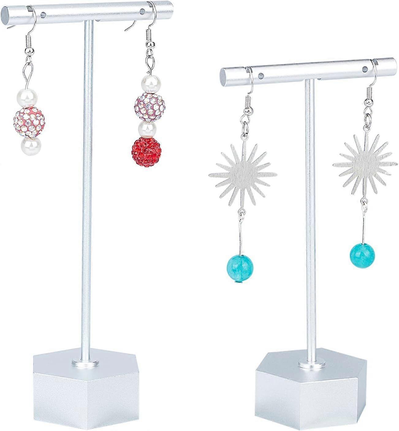 Metal Earring Holder 2 Size T Shape Earring Display Stand Iron Jewelry Storage Rack Dangle Earring Stud Stand Organizer for Jewelry Props Show Closet