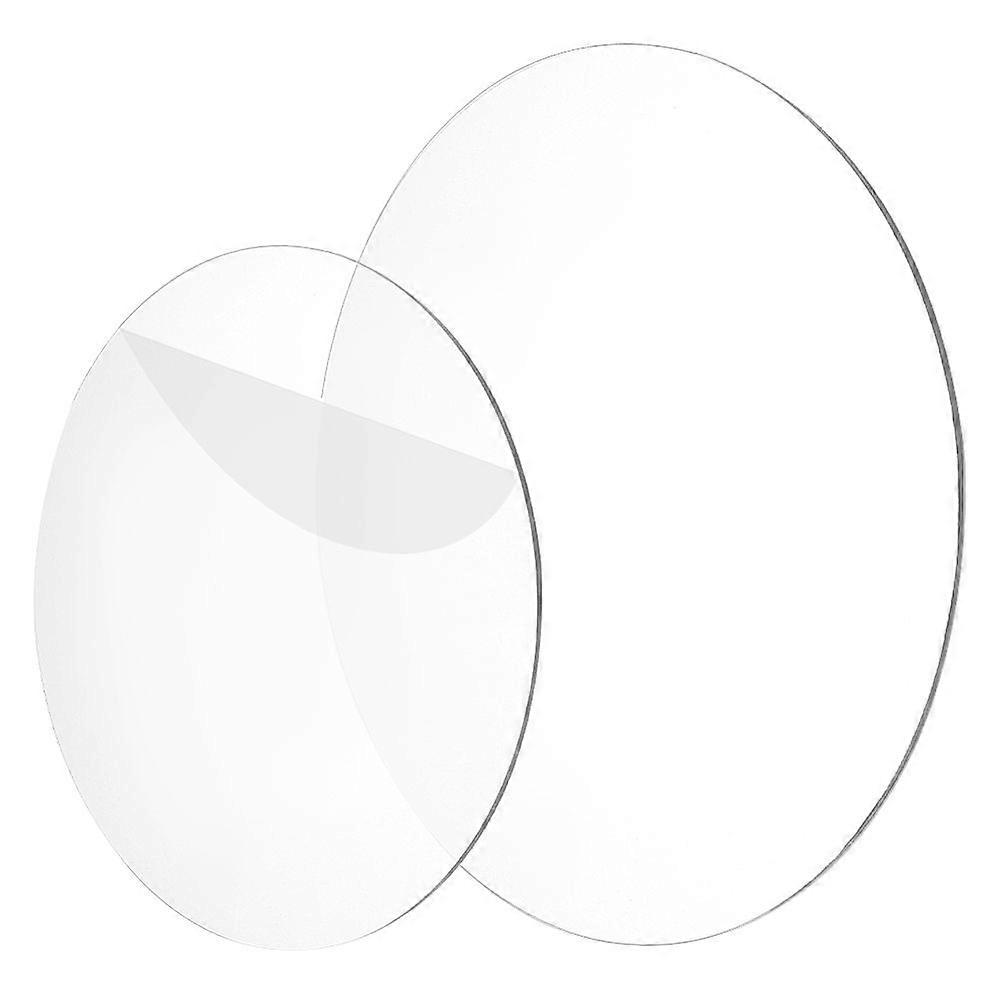 2Pcs 2 Styles Transparent Acrylic Sheet Flat Round Clear 150~200x3mm 1pc/style