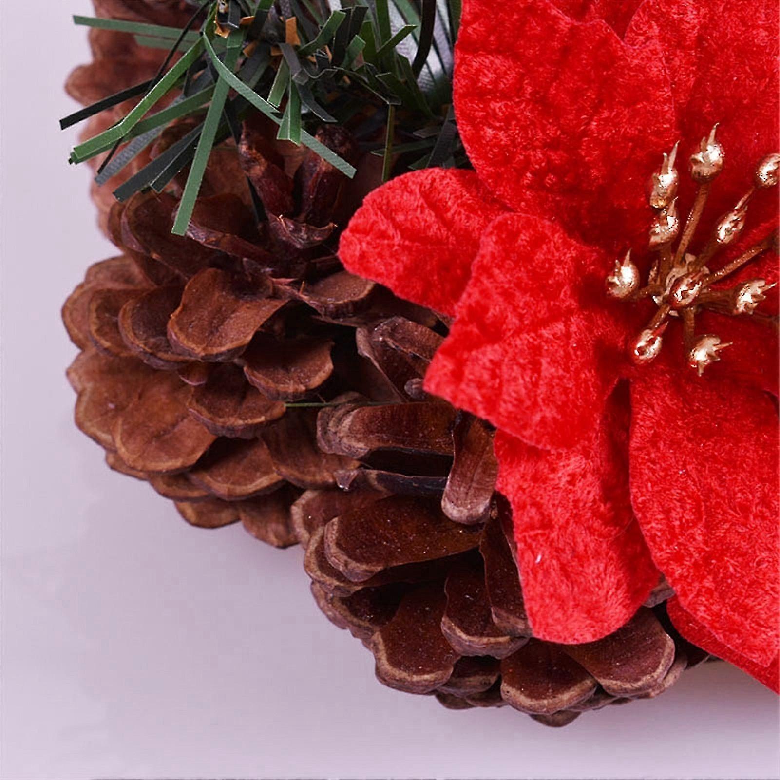 Centro de Mesa de Seda de Natal com Velas Decorativas