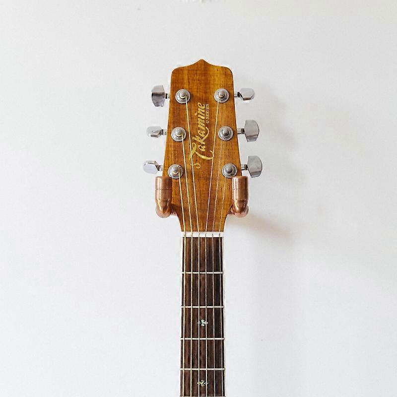 Miedziany uchwyt na gitarę - Ręcznie robiony wieszak ścienny na gitarę z litej miedzi - Rustykalne akcesoria do gitary 120 mm x 40 mm