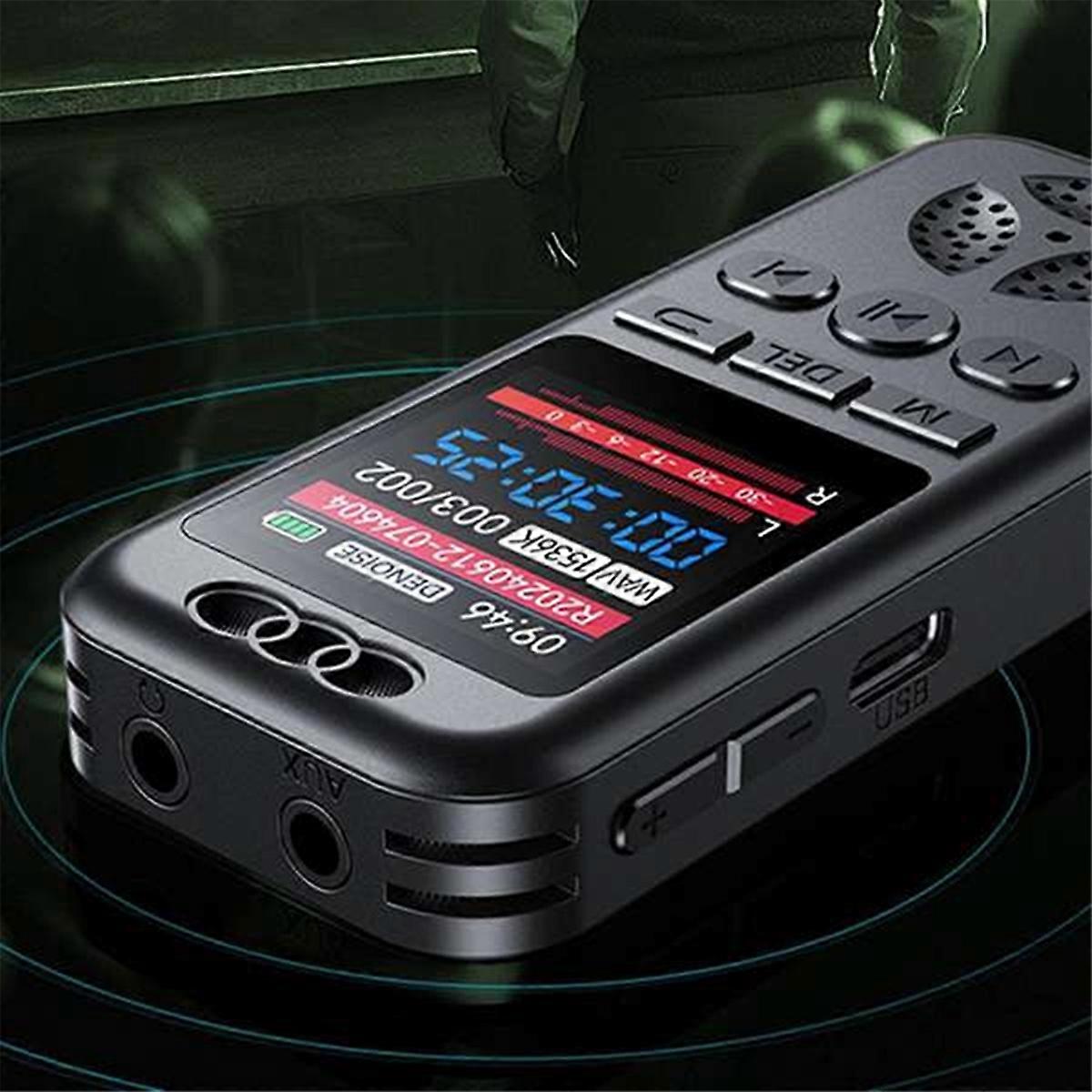 Digital Voice Recorder MP3 Player HD Noise Reduction WAV Audio Player One-Button Portable Recording Device