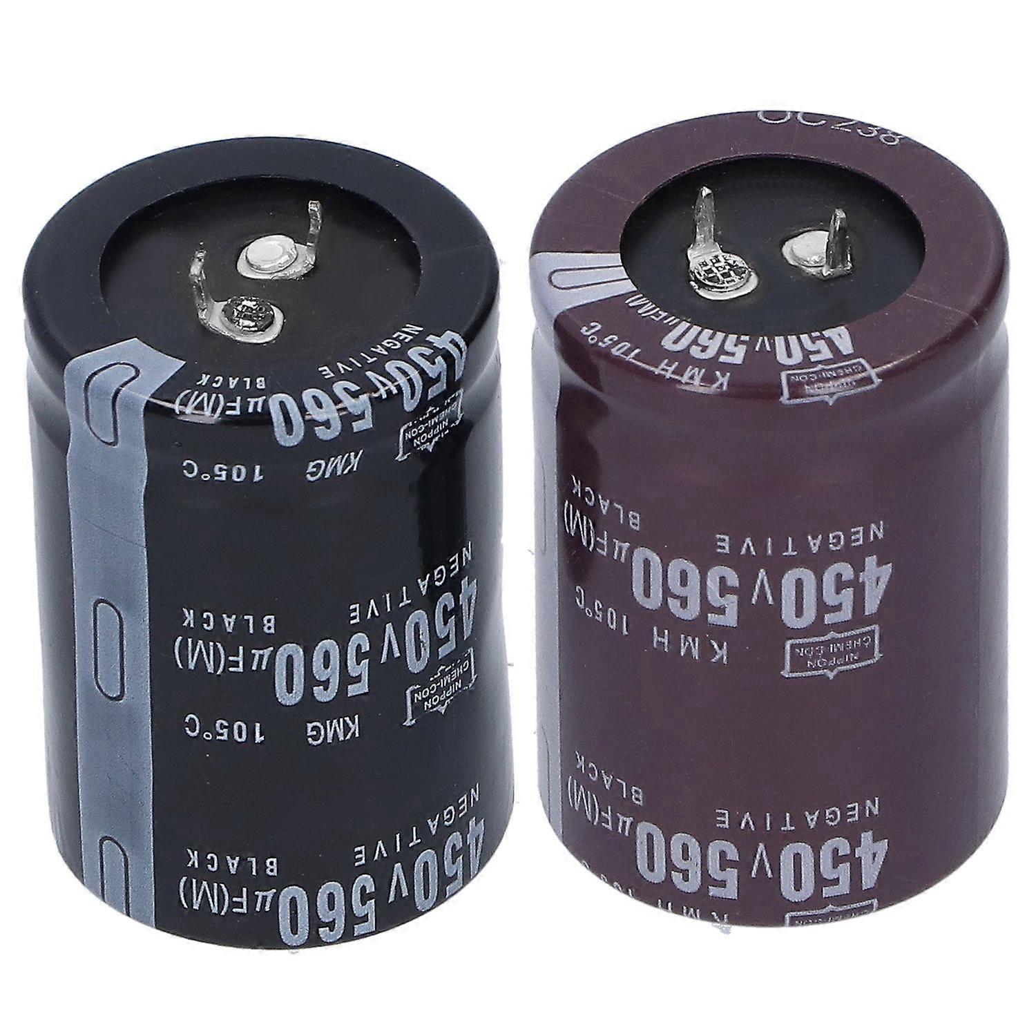 2pcs Aluminum Electrolytic Capacitor 450V 560μF 105℃ for Audio Equipment LED Energy Saving Lamps