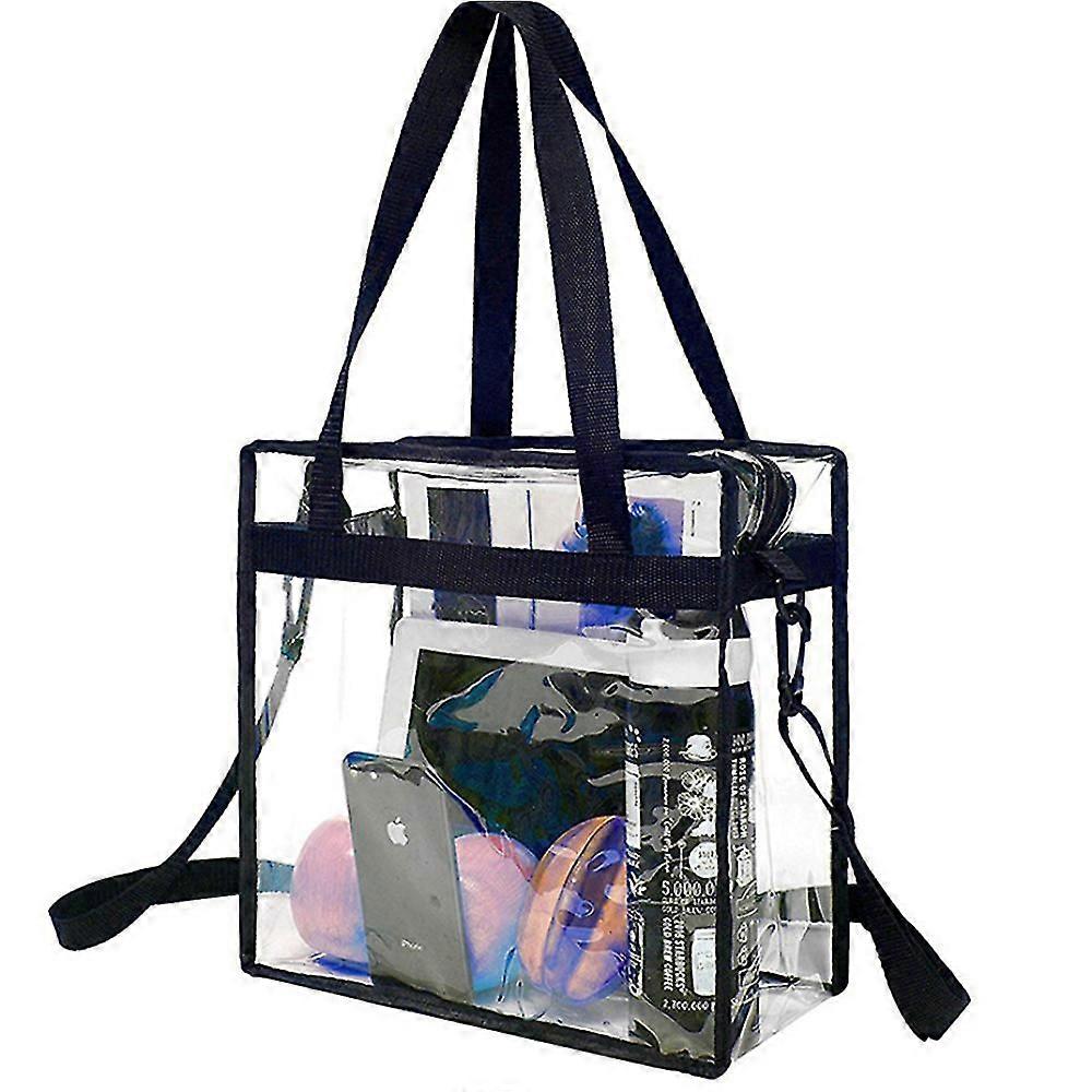Clear Tote Bag Stadium Approved - Handles, Shoulder Strap, Zipper Closure