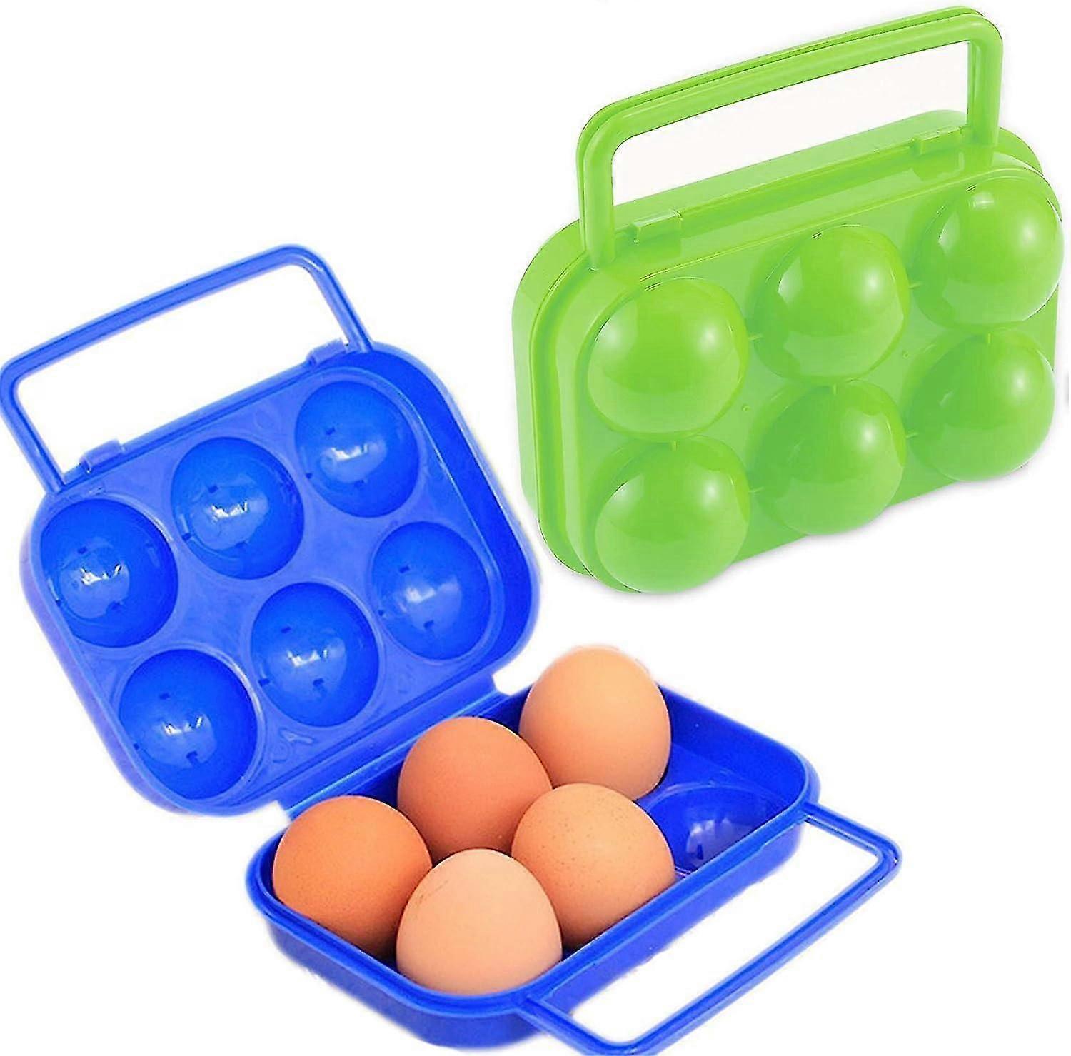 2 Pieces Portable Plastic Egg Holder,egg Box,egg Box Portable Folding Egg Box Egg Storage Box Container Egg Tray