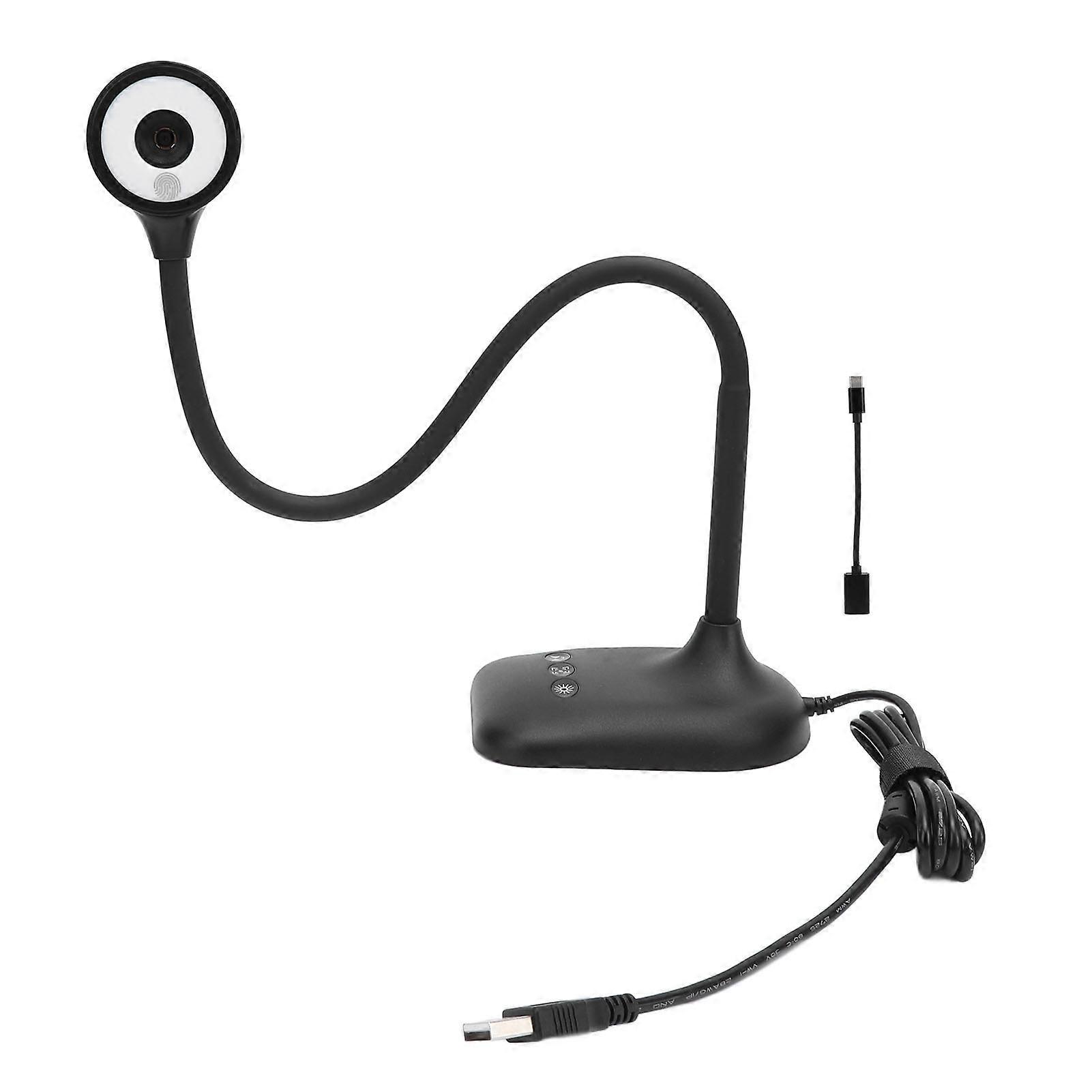 USB Document Camera 2K 5MP Autofocus Image Invert USB Webcam Visualizer with LED Light for Remote Work Teaching