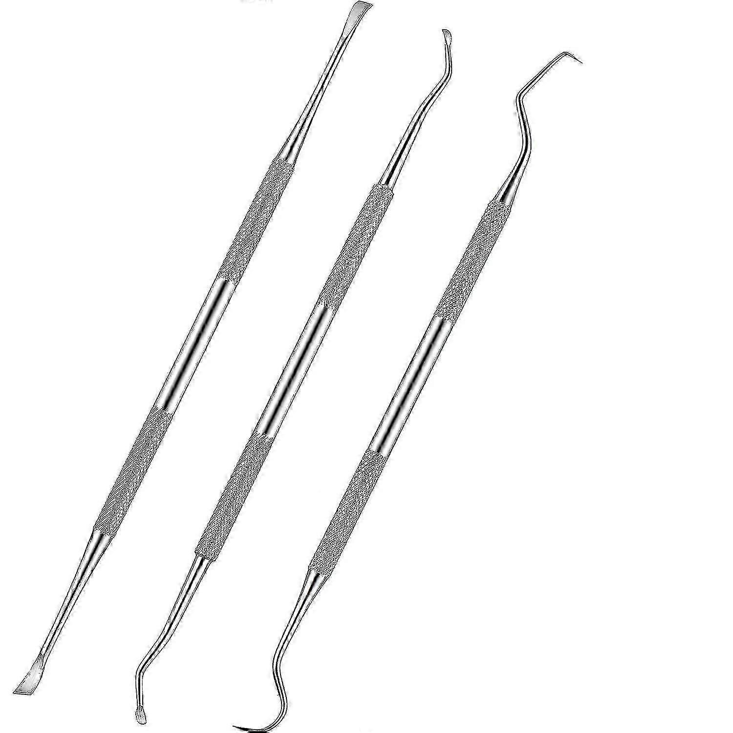 犬猫用3pcsステンレス鋼ダブルヘッド歯科用歯スクレーパー-n1295