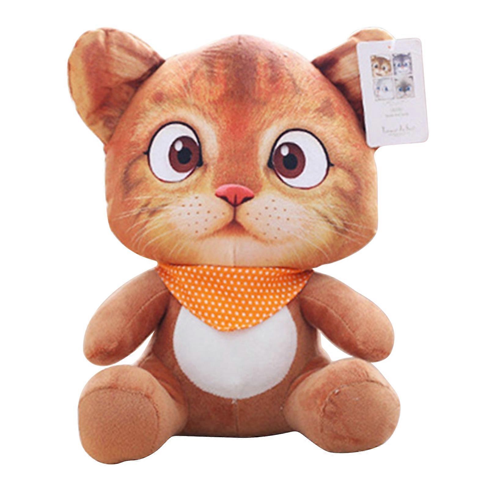 Soft Plush for Cat for Doll Supplies Plush with Scarf Design Gift for Baby Accompany Dolls Soothing Plushies Toy for Chi  Yellow 30CM