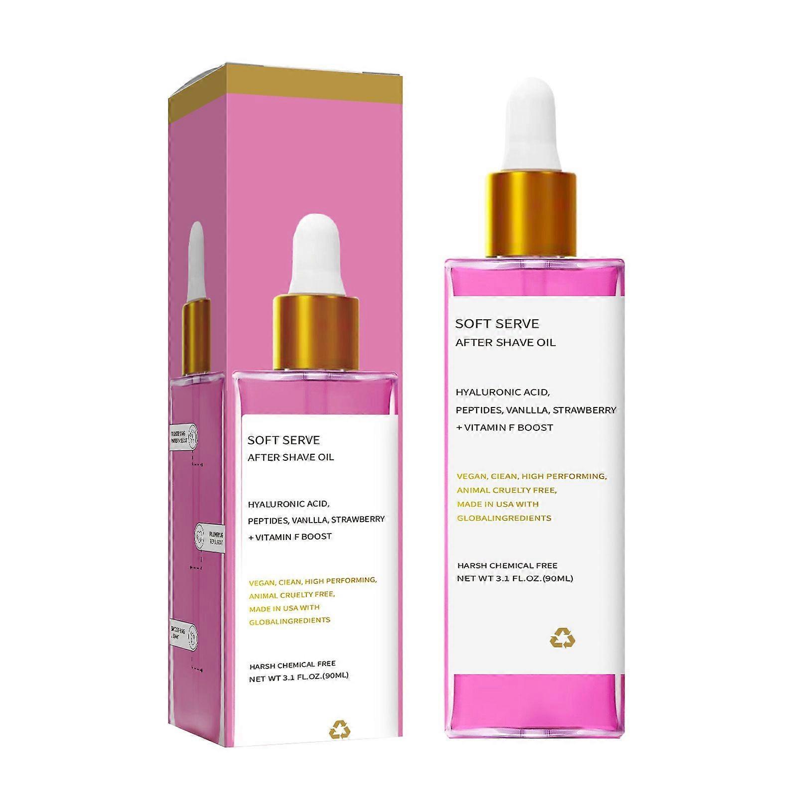 Olio dopobarba alla vaniglia alla fragola, olio dopobarba Soft Serve per una pelle liscia, previene i peli incarniti e la secchezza, idrata profondamente