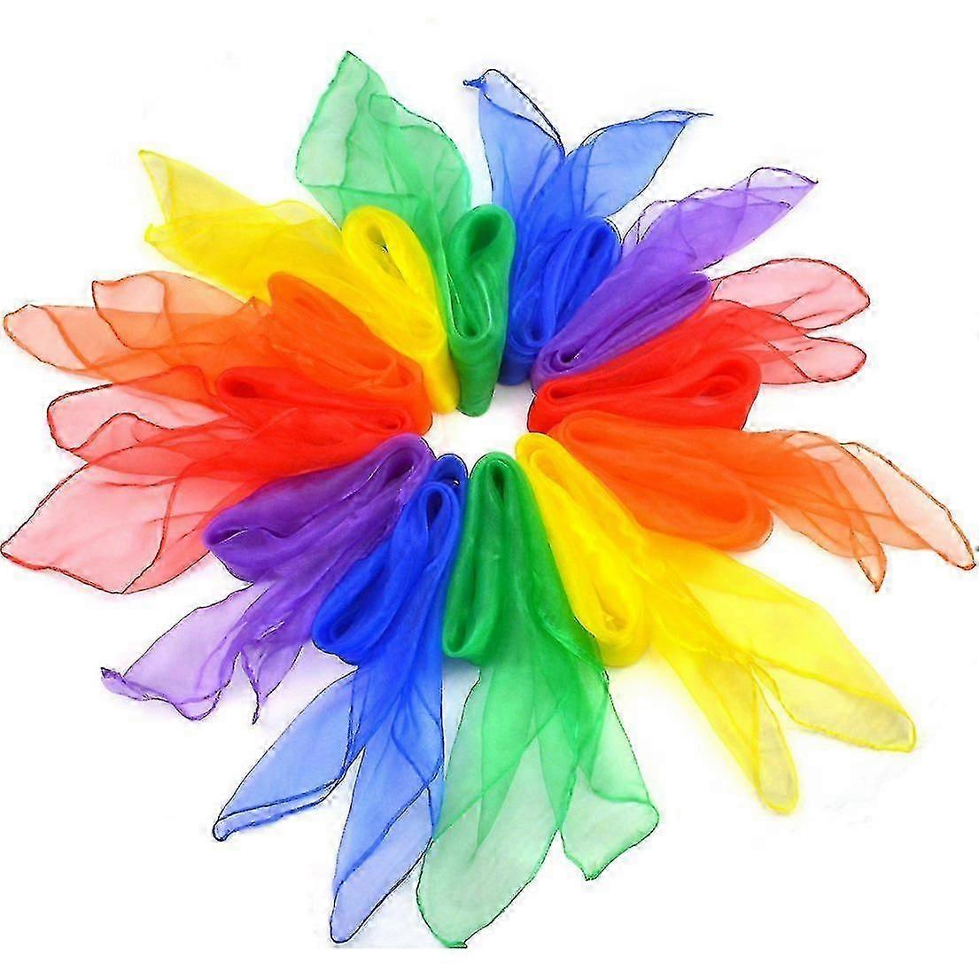 12pcs Square Juggling Silk Dance Scarves Tricks Performance Props Accessories Movement Scarves Scar