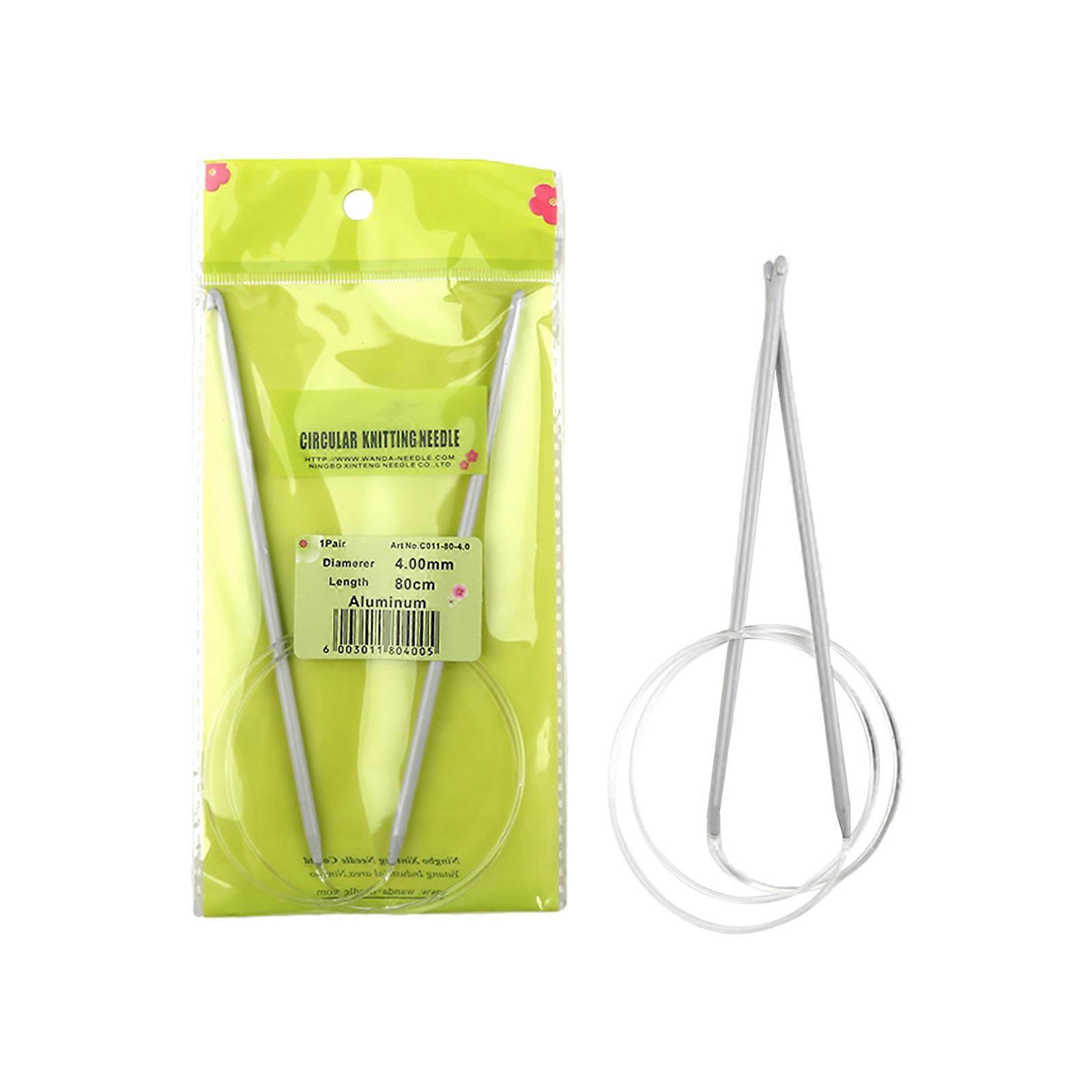 Metal Circular Knitting Needle with Magic Loop 3mm/4mm/5mm Circle Needle for Sock, Blankets, Hat, DIY Weaving Project